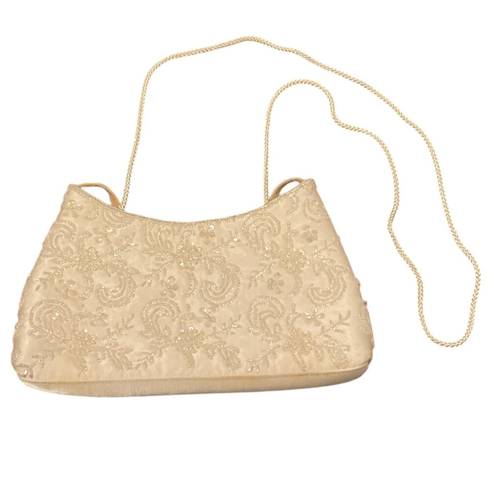 Valerie Stevens Vintage Off White Jewled Purse